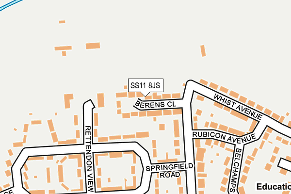 SS11 8JS map - OS OpenMap – Local (Ordnance Survey)