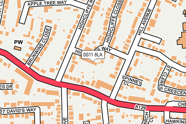 SS11 8LA map - OS OpenMap – Local (Ordnance Survey)