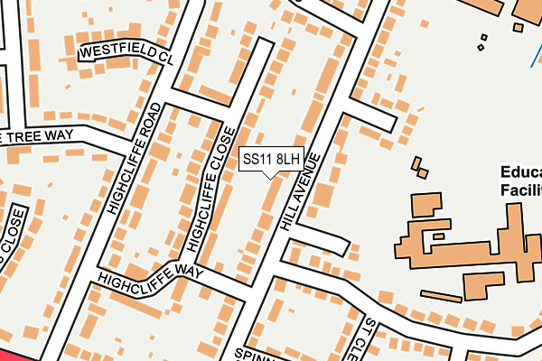 SS11 8LH map - OS OpenMap – Local (Ordnance Survey)