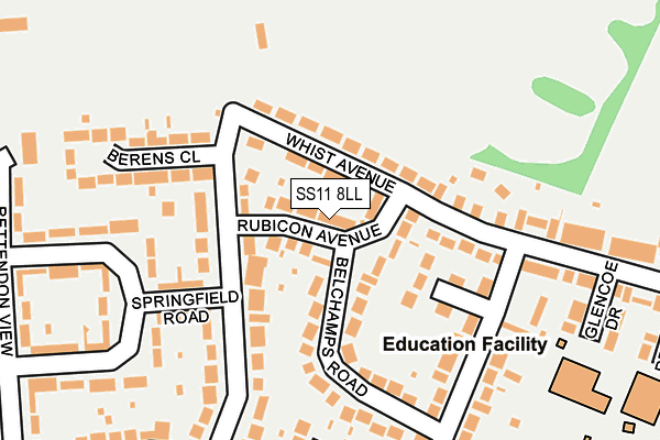 SS11 8LL map - OS OpenMap – Local (Ordnance Survey)