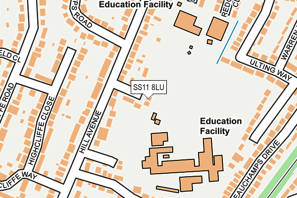 SS11 8LU map - OS OpenMap – Local (Ordnance Survey)