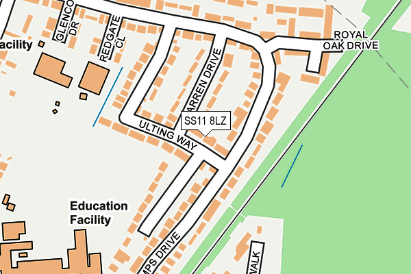 SS11 8LZ map - OS OpenMap – Local (Ordnance Survey)