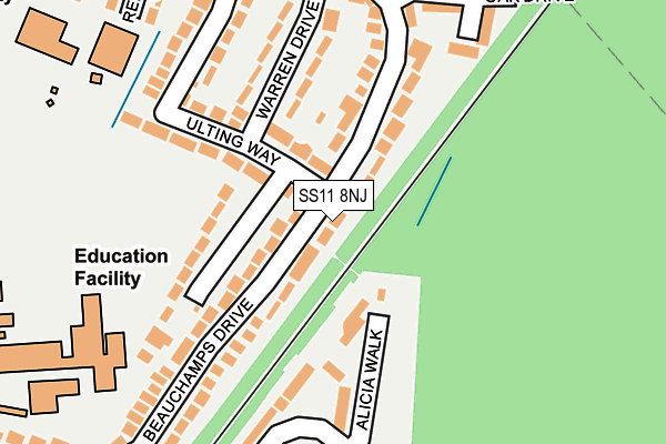 SS11 8NJ map - OS OpenMap – Local (Ordnance Survey)
