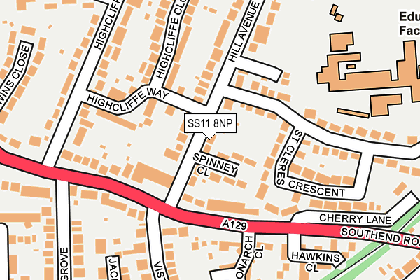 SS11 8NP map - OS OpenMap – Local (Ordnance Survey)