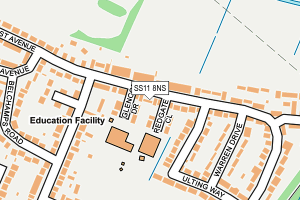 SS11 8NS map - OS OpenMap – Local (Ordnance Survey)