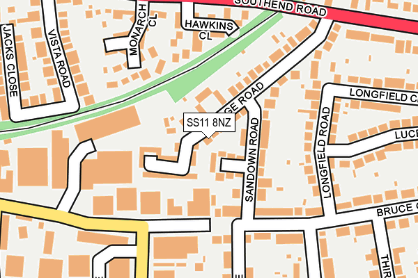 SS11 8NZ map - OS OpenMap – Local (Ordnance Survey)