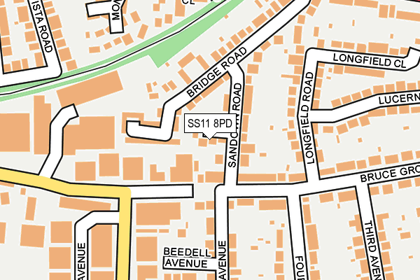 SS11 8PD map - OS OpenMap – Local (Ordnance Survey)