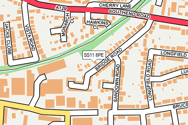 SS11 8PE map - OS OpenMap – Local (Ordnance Survey)