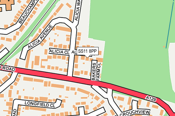 SS11 8PP map - OS OpenMap – Local (Ordnance Survey)