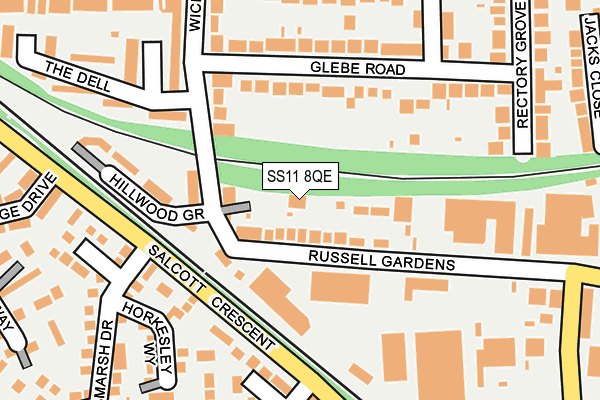 SS11 8QE map - OS OpenMap – Local (Ordnance Survey)