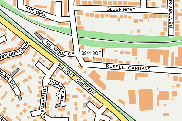 SS11 8QF map - OS OpenMap – Local (Ordnance Survey)