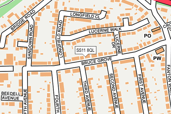 SS11 8QL map - OS OpenMap – Local (Ordnance Survey)