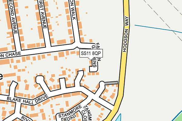 SS11 8QP map - OS OpenMap – Local (Ordnance Survey)