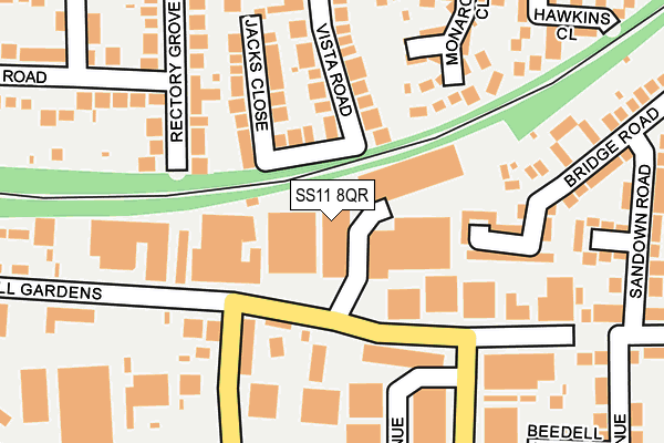 SS11 8QR map - OS OpenMap – Local (Ordnance Survey)