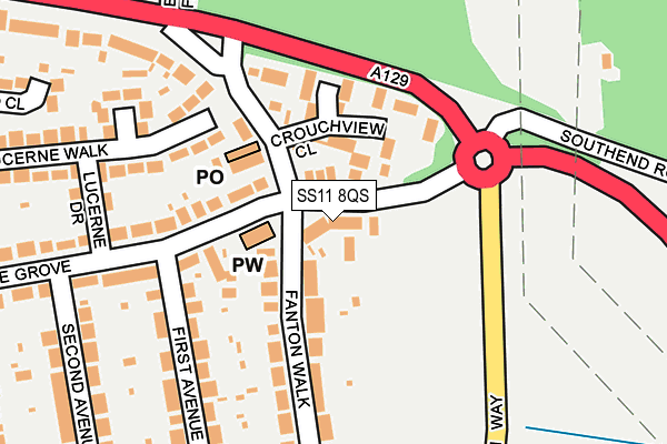 SS11 8QS map - OS OpenMap – Local (Ordnance Survey)