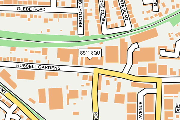 SS11 8QU map - OS OpenMap – Local (Ordnance Survey)