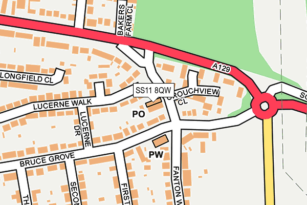 SS11 8QW map - OS OpenMap – Local (Ordnance Survey)