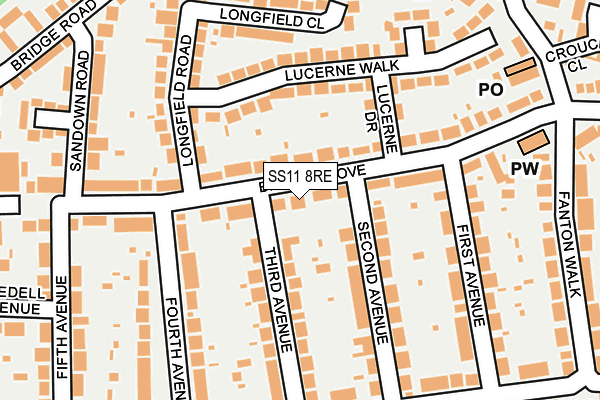 SS11 8RE map - OS OpenMap – Local (Ordnance Survey)