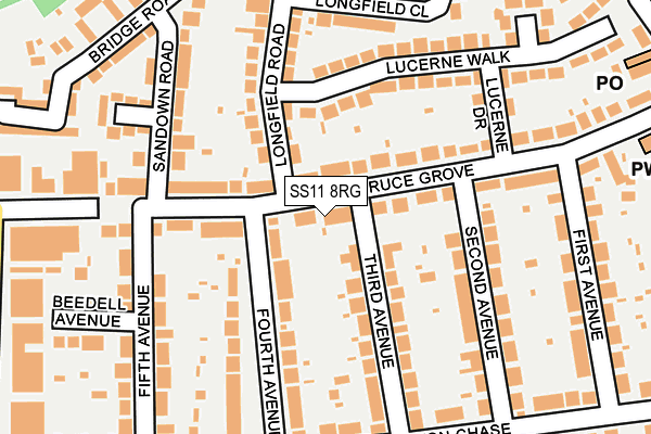 SS11 8RG map - OS OpenMap – Local (Ordnance Survey)