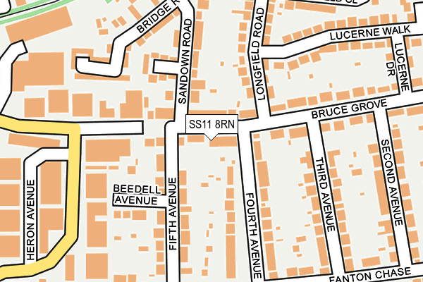 SS11 8RN map - OS OpenMap – Local (Ordnance Survey)