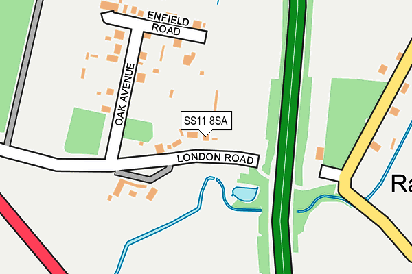SS11 8SA map - OS OpenMap – Local (Ordnance Survey)