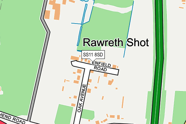 SS11 8SD map - OS OpenMap – Local (Ordnance Survey)