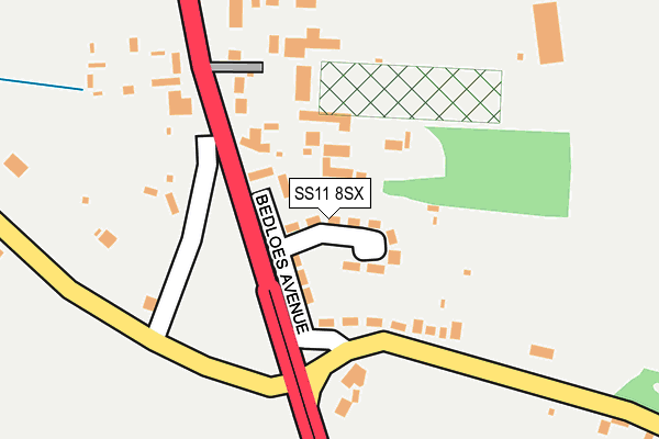 SS11 8SX map - OS OpenMap – Local (Ordnance Survey)