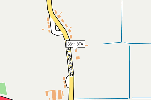 SS11 8TA map - OS OpenMap – Local (Ordnance Survey)