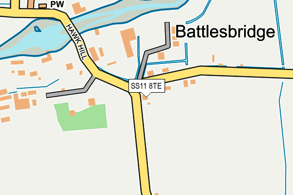 SS11 8TE map - OS OpenMap – Local (Ordnance Survey)