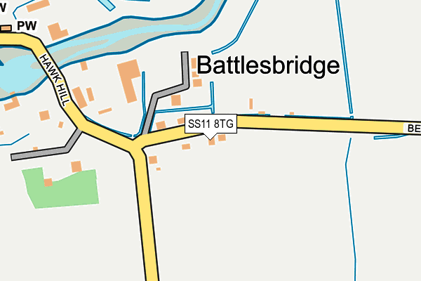 SS11 8TG map - OS OpenMap – Local (Ordnance Survey)