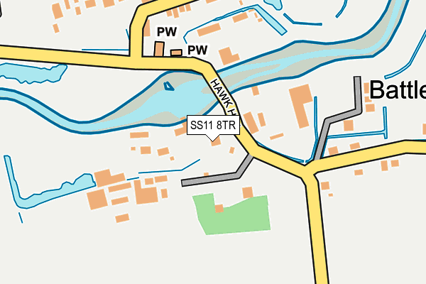 SS11 8TR map - OS OpenMap – Local (Ordnance Survey)