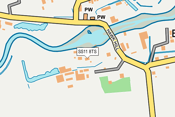 SS11 8TS map - OS OpenMap – Local (Ordnance Survey)