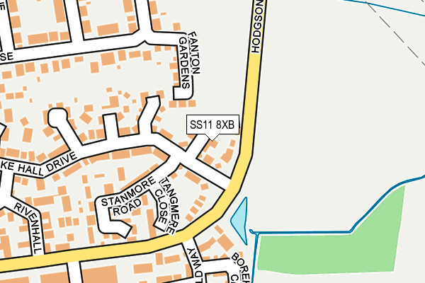 SS11 8XB map - OS OpenMap – Local (Ordnance Survey)