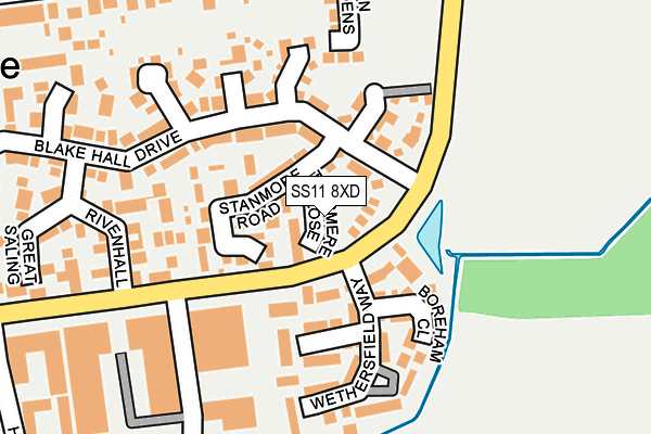 SS11 8XD map - OS OpenMap – Local (Ordnance Survey)