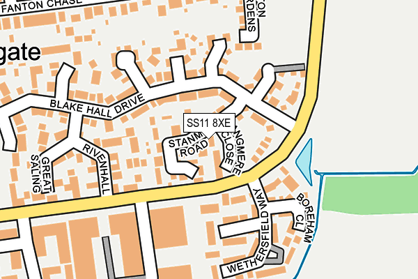 SS11 8XE map - OS OpenMap – Local (Ordnance Survey)