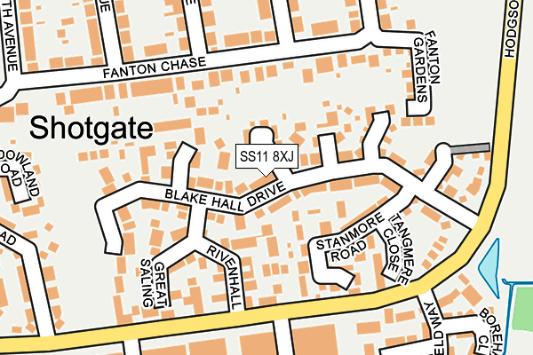 SS11 8XJ map - OS OpenMap – Local (Ordnance Survey)