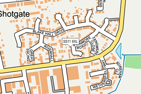 SS11 8XL map - OS OpenMap – Local (Ordnance Survey)