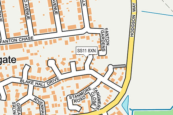SS11 8XN map - OS OpenMap – Local (Ordnance Survey)