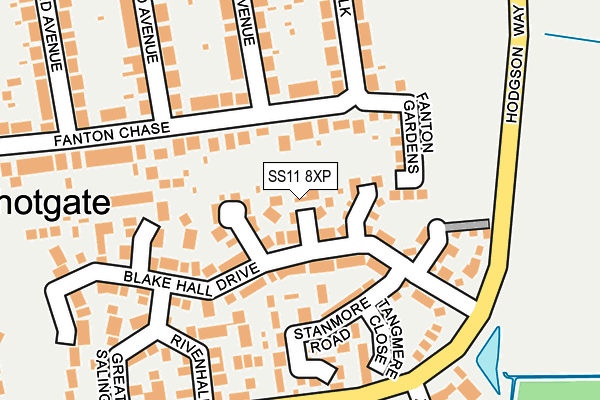 SS11 8XP map - OS OpenMap – Local (Ordnance Survey)