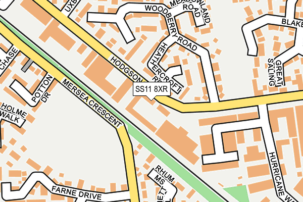 SS11 8XR map - OS OpenMap – Local (Ordnance Survey)