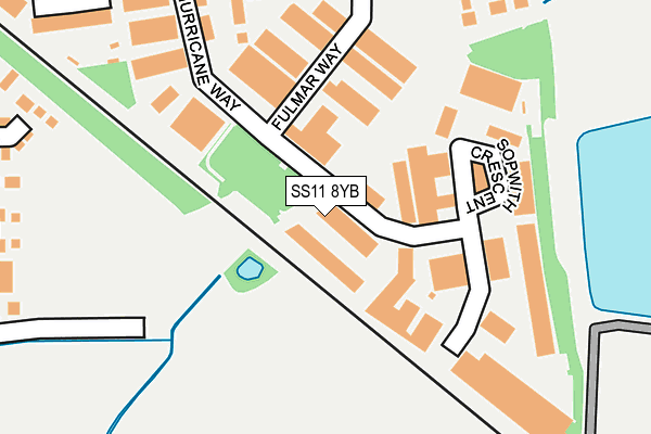 SS11 8YB map - OS OpenMap – Local (Ordnance Survey)