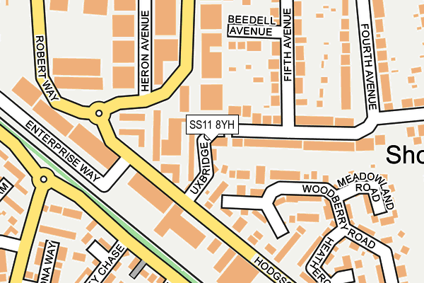 SS11 8YH map - OS OpenMap – Local (Ordnance Survey)