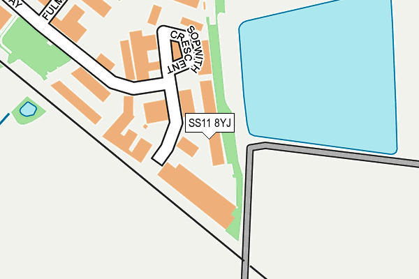 SS11 8YJ map - OS OpenMap – Local (Ordnance Survey)