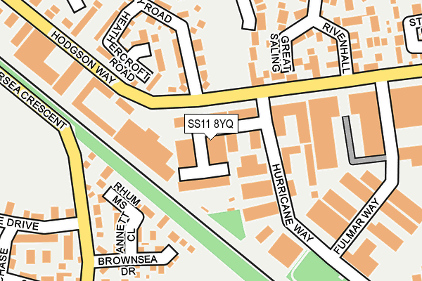 SS11 8YQ map - OS OpenMap – Local (Ordnance Survey)