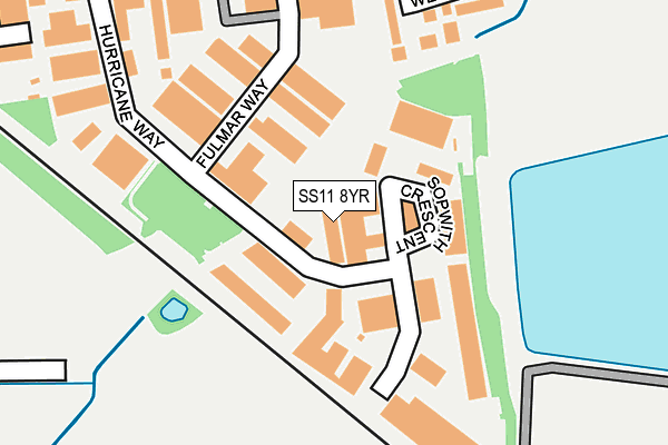 SS11 8YR map - OS OpenMap – Local (Ordnance Survey)