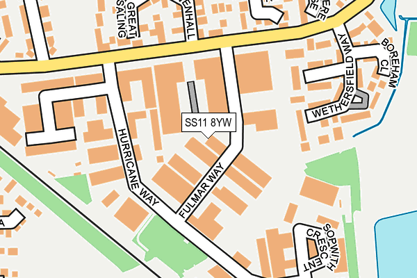 SS11 8YW map - OS OpenMap – Local (Ordnance Survey)