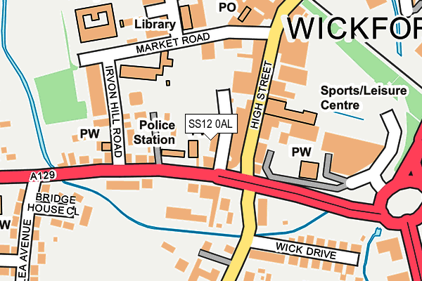 SS12 0AL map - OS OpenMap – Local (Ordnance Survey)