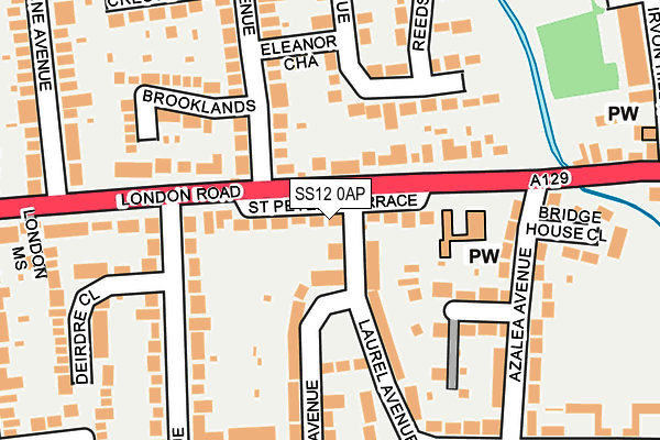 SS12 0AP map - OS OpenMap – Local (Ordnance Survey)