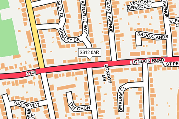 SS12 0AR map - OS OpenMap – Local (Ordnance Survey)