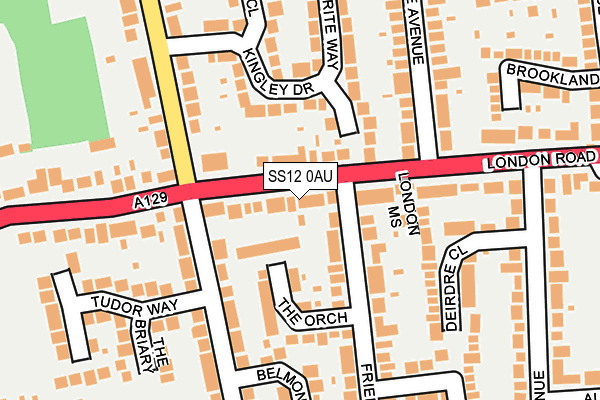 SS12 0AU map - OS OpenMap – Local (Ordnance Survey)